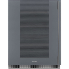 Smeg CVI138LS3 60cm Linea Undercounter Wine Cooler with Left Hand Hinge, Silver