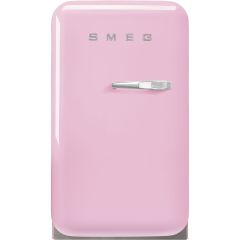 Smeg FAB5LPK5 40cm Small 50s Style Left Hand Hinged Minibar, Pink