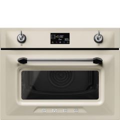 Smeg SO4902M1P 45cm Victoria Combi Microwave, Cream