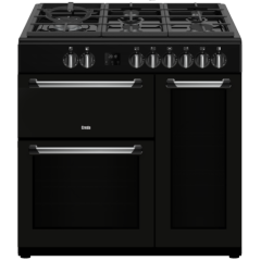 Creda C90RCDFCBL 90cm 3 Cavity Dual Fuel Range Cooker